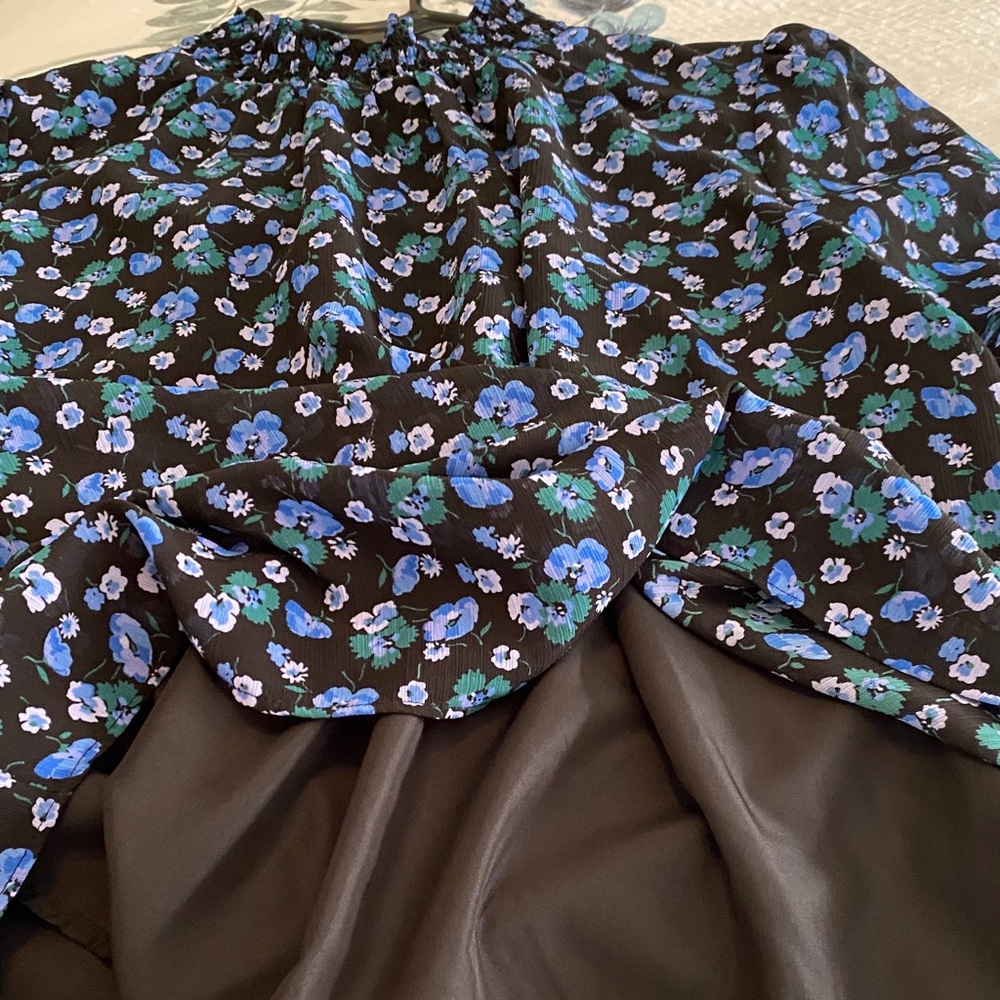 J. Crew Navy Floral Top with Blue and Green Accents - Picture 4 of 4
